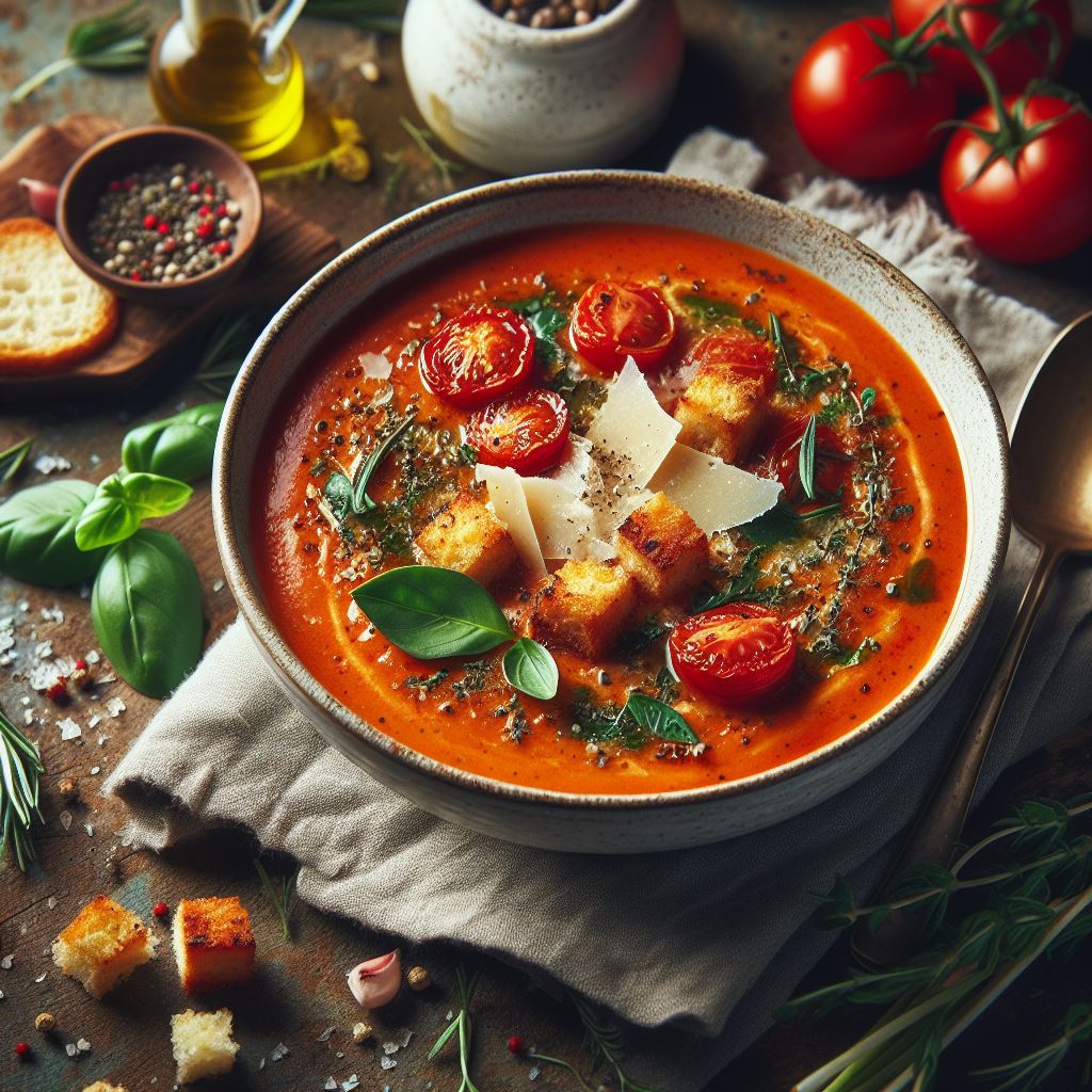 Recetas saludables que es una sopa de tomate asado.